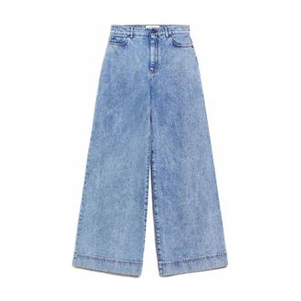 Max Mara Wide Jeans, female, Blue, Size: 2XS Wide Leg Blue Denim Jeans