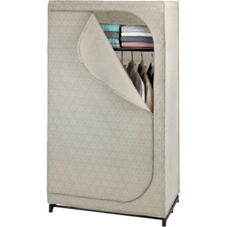 WENKO Armadio in tessuto Balance, guardaroba in tessuto, con ripiano per riporre e chiusura lampo, capacit&agrave; 10 kg, Poliestere, 90x160x50 cm, Taupe - Wenko