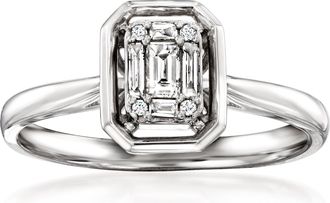 Ross-Simons Diamond Cluster Ring in Sterling Silver