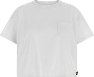 sacai s Katoenen Jersey T-shirt - Dames - T-shirts - Wit - M - Katoen - Tops