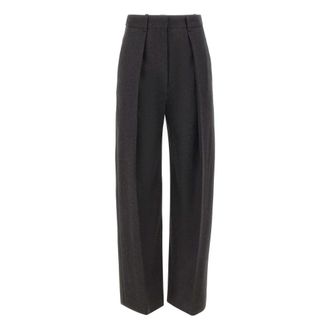Victoria Beckham Wide-leg Trousers - female - Victoria Beckham - Wide Trousers - Gray - 2XS - Trousers