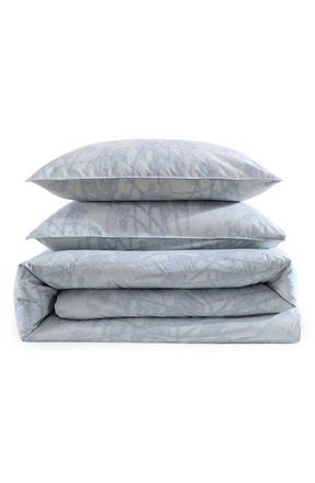 Calvin Klein Bayberry 200 Thread Count Cotton Duvet Cover & Shams Set in Light/medium Blue at Nordstrom, Size Full/queen