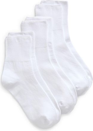 Hue 3-Pack Bobby Socks in White at Nordstrom