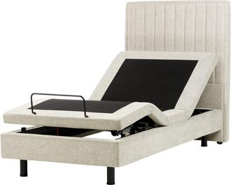 Beliani Cama individual de tejido beige 90x200