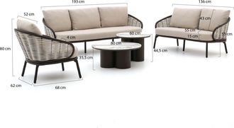 Apple Bee Condor stoel-bank loungeset 6-delig 5-zits