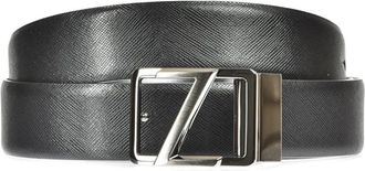Ermenegildo Zegna Stijlvol Zwart Leren Riem - Heren - Riemen - Zwart - 115 CM - Accessoires
