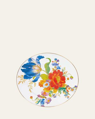 MacKenzie-Childs Flower Market Serving Platter, White