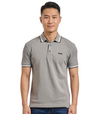 HUGO BOSS Grey Shirt Collar Polo