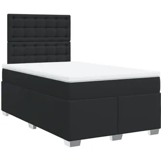 vidaXL Vidaxl - Cama Box Spring Con Colch&oacute;n Cuero Sint&eacute;tico Negro 120x200 Cm