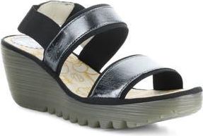 FLY London Yaco Platform Wedge Sandal in 006 Graphite Idra at Nordstrom Rack, Size 8-8.5Us / 39Eu