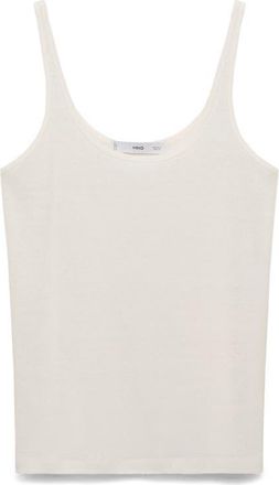 Mango Linen Tank in Off White at Nordstrom, Size Xx-Large