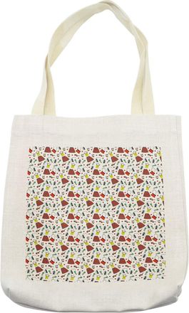 Lunarable Multicolor Tote Bags, Burgundy Beige, 16.5 X 14