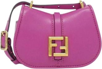 Fendi Pre-owned Mini Bags, female, Pink, Size: ONE SIZE Pre-owned Cmon Nano Leather Shoulder Bag