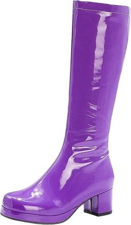 Generic Women Pu Leather Knee High Boots Round Toe Winter Long Elegant Cosplay Party Boot