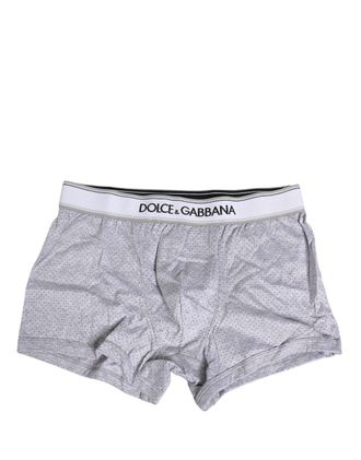 Dolce & Gabbana Gray Logo Cotton Men Regular Boxer Underwear Clothing