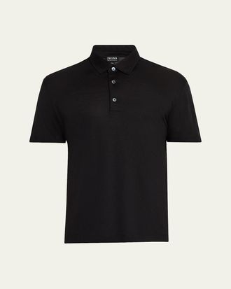 Ermenegildo Zegna Mens High-Performance Wool Polo Shirt