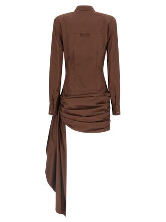 Giuseppe Di Morabito Cotton Poplin Chemisier Dress - Brown