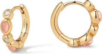 Made by Mary Aura Hoop Earrings in Gold Vermeil/Pink at Nordstrom