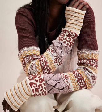 Free People All In Cuff Knit Top In Chocolate Combo