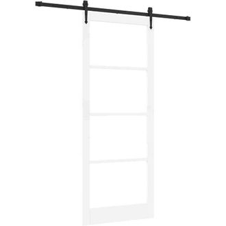 vidaXL Vidaxl - Puerta Deslizante Manual Blanco 93 X 232 Cm Madera Y Metal