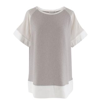 Fabiana Filippi Knit & Mesh Beaded Top Size M