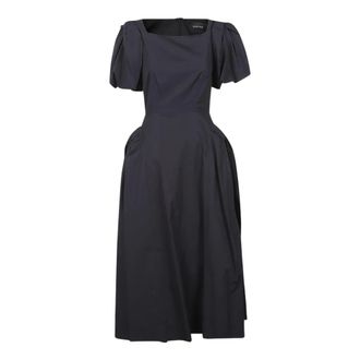 Simone Rocha Midi Dresses, female, Black, XS, Puff Bow Sleeve Hip Tutu Detail Dress
