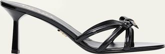 Prada 75mm Vernice Leather Mule Sandals