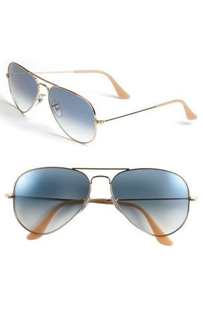 Ray-Ban 58mm Aviator Sunglasses in Gold/Blue Gradient at Nordstrom