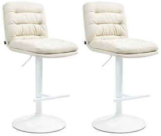 Clp Clp - Lote De 2 Taburetes De Bar De Tela Damar Crema Blanco