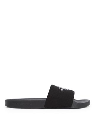 Calvin Klein CK JEANS Men SLIDE MONOGRAM CV YM0YM01271 Slides, Black, 10.5 UK