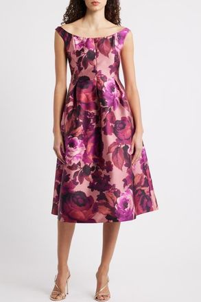 Julia Jordan Floral Off the Shoulder Cocktail Dress in Pink Multi at Nordstrom, Size 10