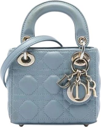 Dior Pre-owned Micro Lady Dior - Dames - Vintage Mini Tas - Blauw - ONE Size - Leer - Vintage