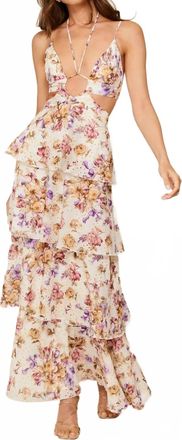 Line & Dot Floret Maxi Dress In Pink Multi