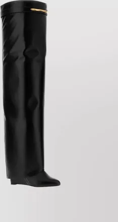 Givenchy leather over-the-knee wedge boots