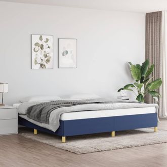 vidaXL Cama Sin Colch&oacute;n Tela Azul 200x200 Cm Vidaxl