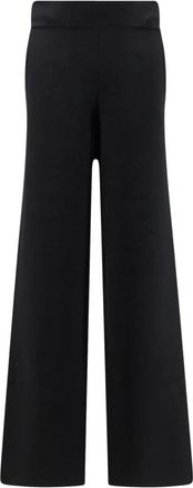 Max Mara Rtw... Zwart - Dames - Wijde Broeken - Zwart - M - Wol - Broeken