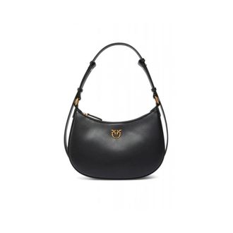 Pinko Half Moon Mini FL - Dames - Schoudertassen - Zwart - ONE Size - Katoen - Tassen