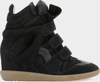 Isabel Marant Bekett Leather & Suede High-Top Platform Sneakers