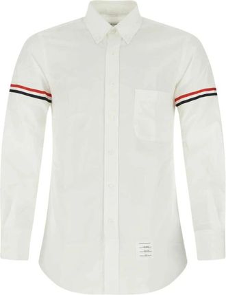 Thom Browne Klassiek Poplin Armband Shirt - Heren - Casual Overhemden - Wit - XL - Katoen - Overhemden