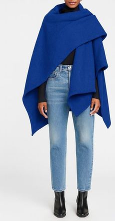 Diarrablu Serenity Cobalt Blue Handmade Wrap Cape in Solid Blue at Nordstrom
