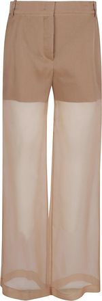 Pinko Transparency Pants In Linen And Organza