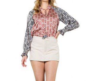 THML Clothing Labyrinth Long Sleeve Blouse In Autumn