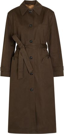 Blaz&eacute; Milano Basoto Belted Cotton Trench Coat - Dark Brown - 2 (UK10 / S)