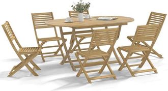 vidaXL Vidaxl - Juego De Comedor Para Jard&iacute;n 7 Piezas Madera Maciza Acacia
