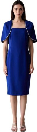Joseph Ribkoff Jurk met Cape - Dames - Feestkleedjes - Blauw - XS - Leer - Kleedjes
