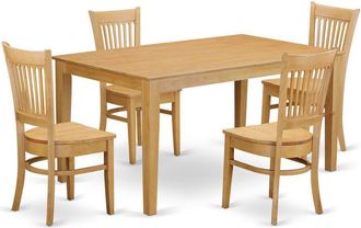 East West Furniture 5 PcTable and chair set - Kitchen dinette Table and 4 Dining Chairs