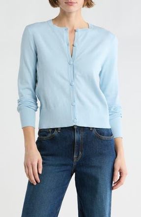 French Connection Covered Button Cardigan in Blue Cashmere at Nordstrom Rack, Size X-Large
