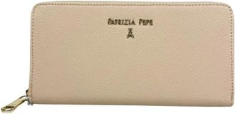 Patrizia Pepe Patrizia Pepe, Wallets & Cardholders, female, Beige, Size: ONE SIZE Lettering Portafoglio Zip Around