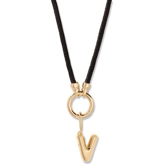 Brook & York Kai Initial Charm Necklace in Gold/Black V at Nordstrom
