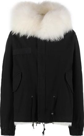 Mr & Mrs Italy Hooded Short Parka - Dames - Jassen - Zwart - S - Katoen - Jassen